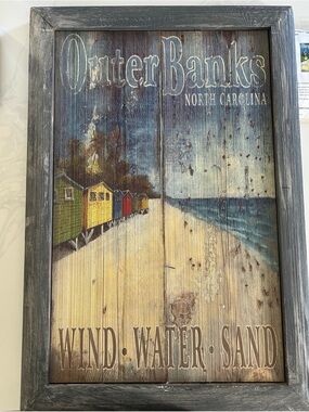 Original Red Horse Vintage Outer Banks North Carolina Beach Wall Art Coastal